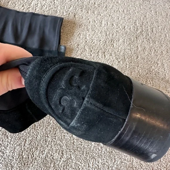 Tory Burch Thea Suede Over-the-Knee Boots in Black - Picture 8 of 10